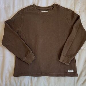 Zara Boys 9-10Y 100% Cotton Ribbed Crew Neck Long Sleeve Shirt